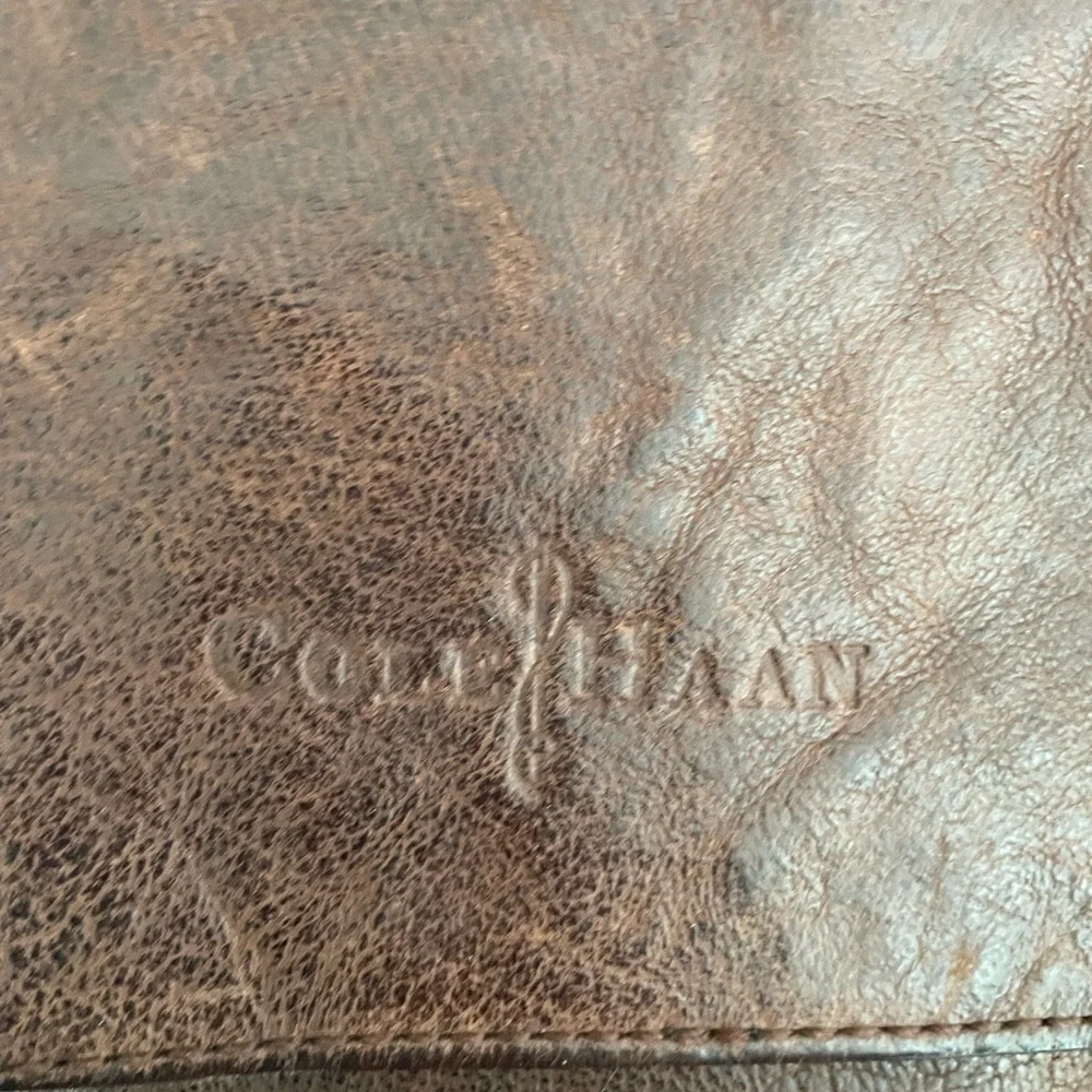 Cole Haan Dark Brown Leather Laptop Messenger Bag